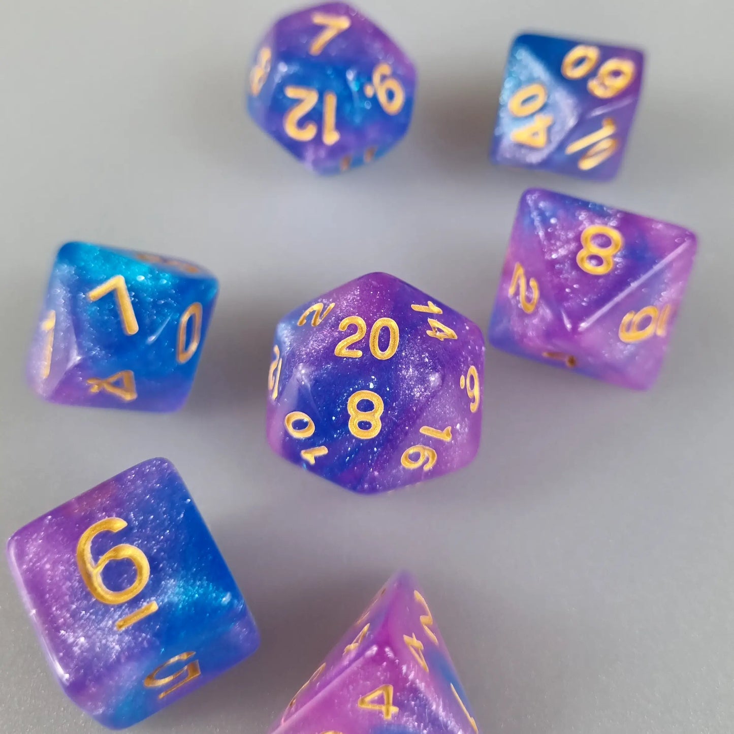 Pink & Blue Cosmos Dungeons & Dragons Dice Set