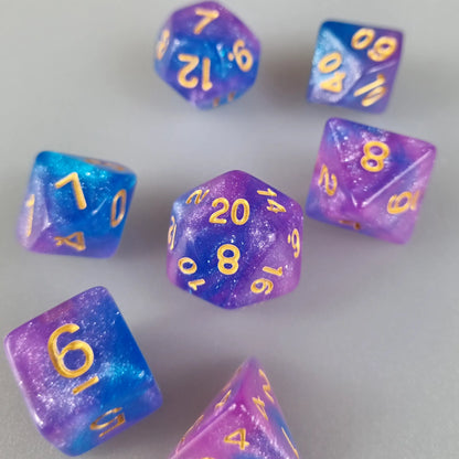 Pink & Blue Cosmos Dungeons & Dragons Dice Set