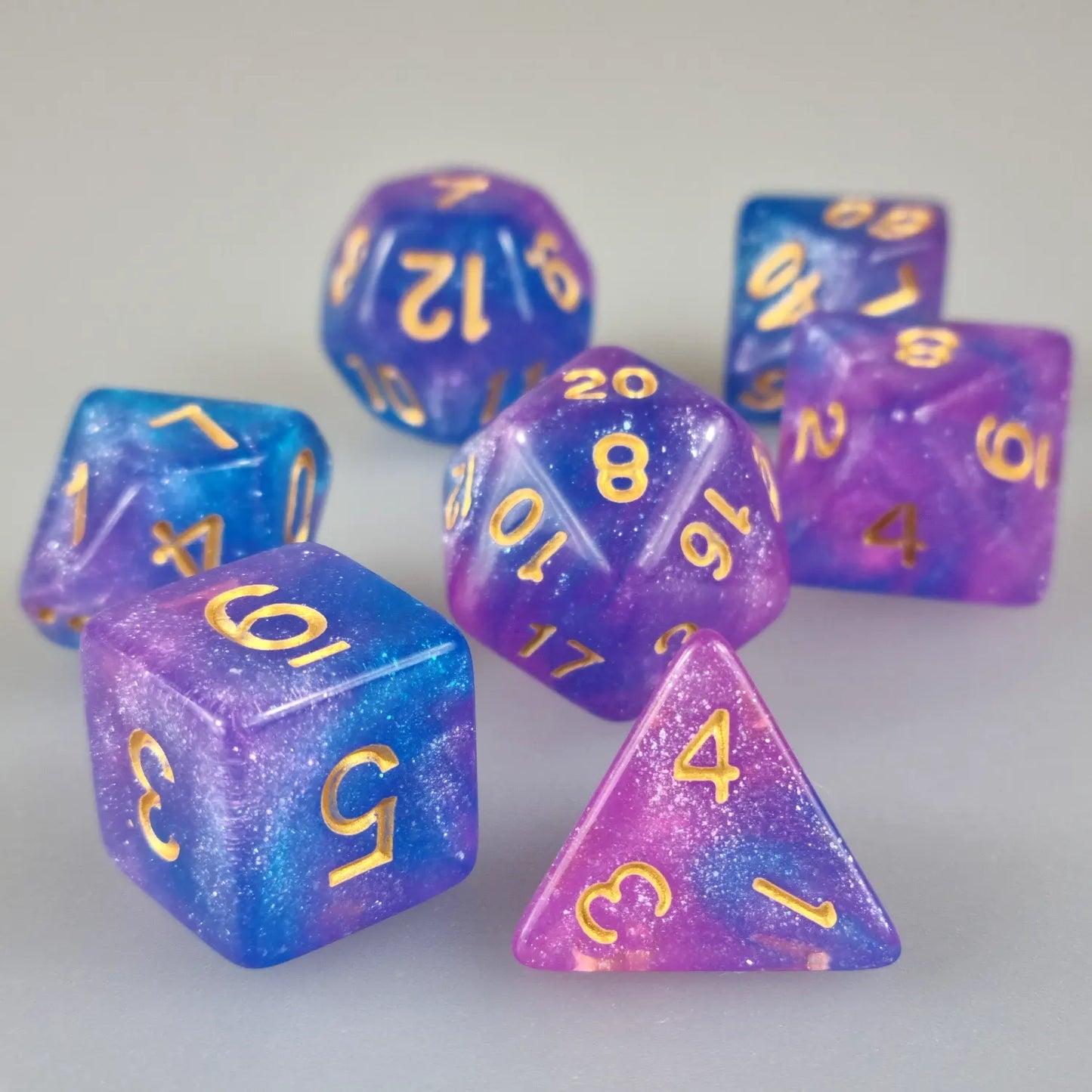 Pink & Blue Cosmos Dungeons & Dragons Dice Set