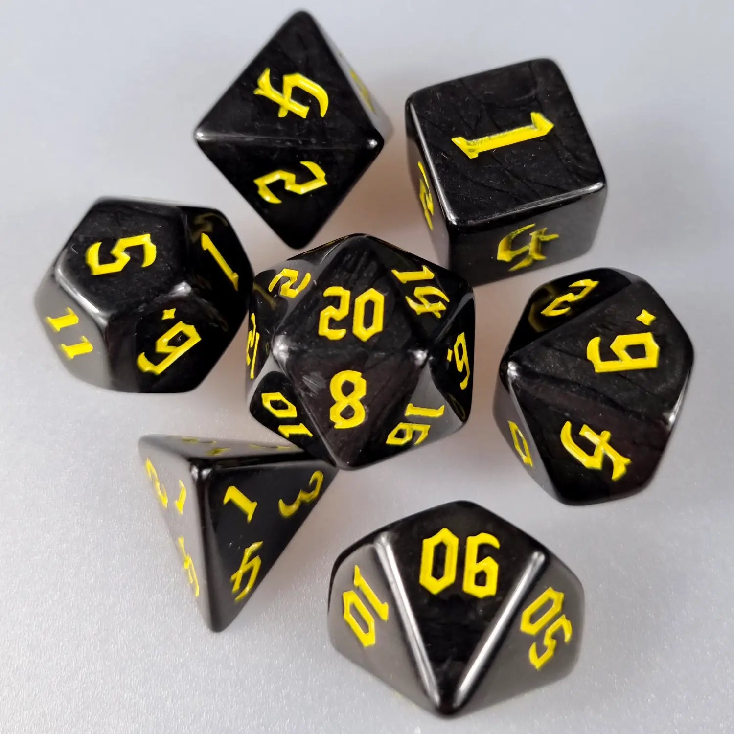 Black & Yellow Dungeons & Dragons Dice Set