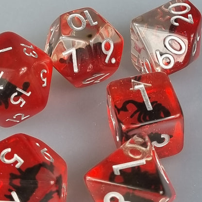 Red Scorpion Polyhedral Dice Set